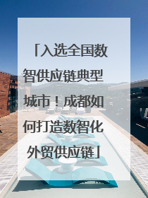 入选全国数智供应链典型城市！成都如何打造数智化外贸供应链