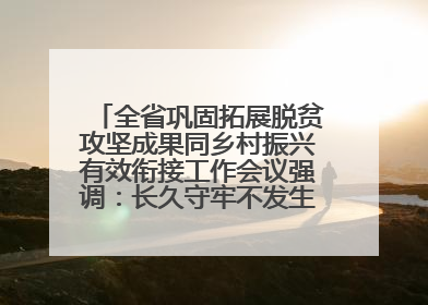 全省巩固拓展脱贫攻坚成果同乡村振兴有效衔接工作会议强调：长久守牢不发生规模性返贫致贫底线 王宁出席并讲话 王予波主持