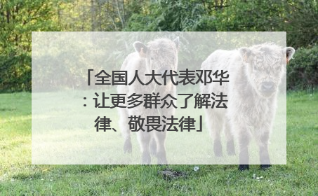 全国人大代表邓华：让更多群众了解法律、敬畏法律