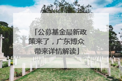 公募基金最新政策来了，广东博众带来详情解读