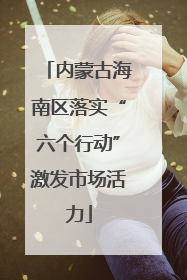 内蒙古海南区落实“六个行动”激发市场活力