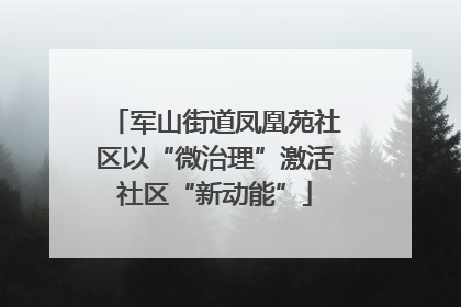 军山街道凤凰苑社区以“微治理”激活社区“新动能”