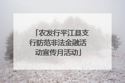 农发行平江县支行防范非法金融活动宣传月活动