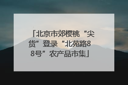 北京市郊樱桃“尖货”登录“北苑路88号”农产品市集