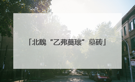 北魏“乙弗莫瓌”墓砖