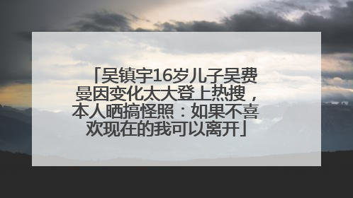 吴镇宇16岁儿子吴费曼因变化太大登上热搜，本人晒搞怪照：如果不喜欢现在的我可以离开