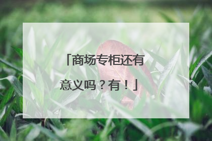 商场专柜还有意义吗？有！