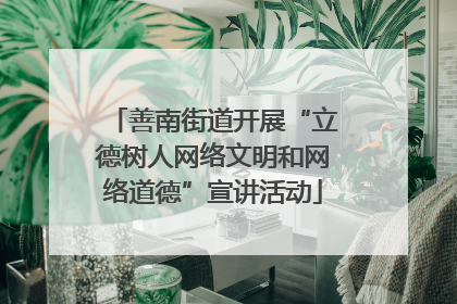 善南街道开展“立德树人网络文明和网络道德”宣讲活动