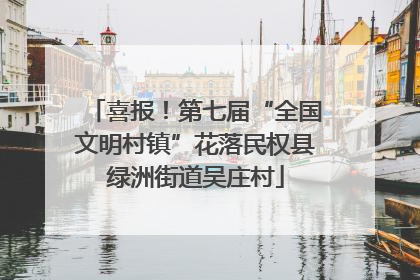 喜报！第七届“全国文明村镇”花落民权县绿洲街道吴庄村