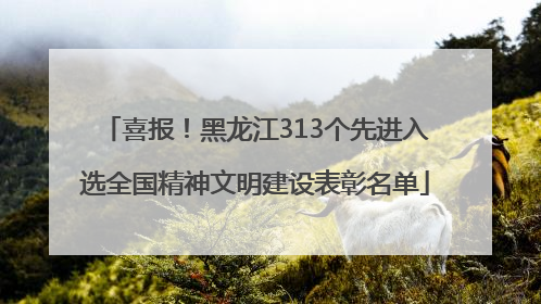 喜报！黑龙江313个先进入选全国精神文明建设表彰名单