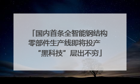 国内首条全智能钢结构零部件生产线即将投产 “黑科技”层出不穷