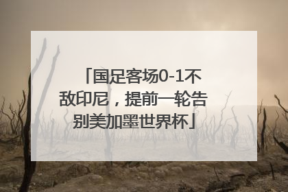 国足客场0-1不敌印尼，提前一轮告别美加墨世界杯