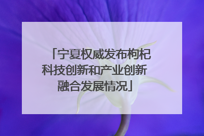 宁夏权威发布枸杞科技创新和产业创新融合发展情况