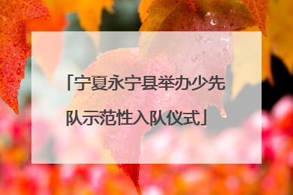 宁夏永宁县举办少先队示范性入队仪式