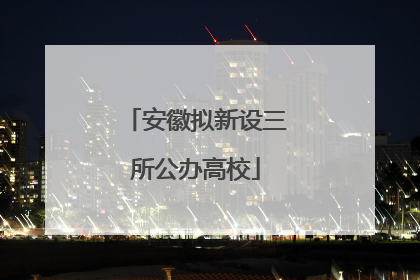 安徽拟新设三所公办高校
