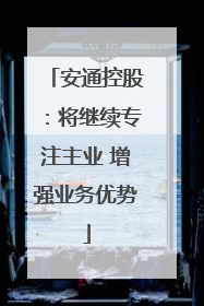 安通控股:将继续专注主业 增强业务优势