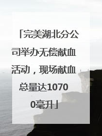 完美湖北分公司举办无偿献血活动，现场献血总量达10700毫升