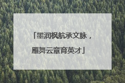 墨润枫航承文脉，雁舞云章育英才