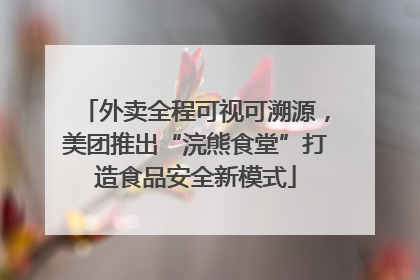 外卖全程可视可溯源，美团推出“浣熊食堂”打造食品安全新模式