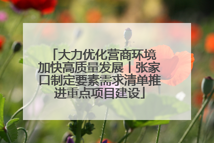 大力优化营商环境 加快高质量发展丨张家口制定要素需求清单推进重点项目建设