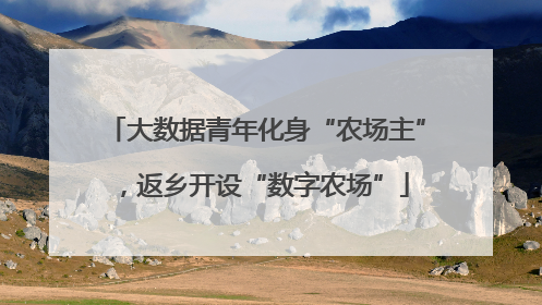 大数据青年化身“农场主”，返乡开设“数字农场”
