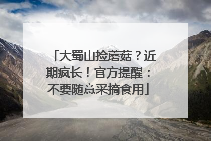 大蜀山捡蘑菇？近期疯长！官方提醒：不要随意采摘食用