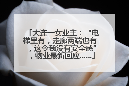 大连一女业主：“电梯里有，走廊两端也有，这令我没有安全感”，物业最新回应……