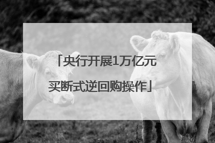 央行开展1万亿元买断式逆回购操作
