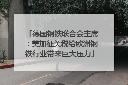 德国钢铁联合会主席：美加征关税给欧洲钢铁行业带来巨大压力