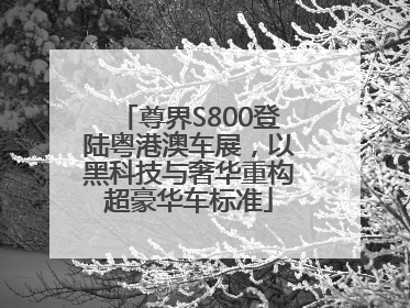 尊界S800登陆粤港澳车展，以黑科技与奢华重构超豪华车标准