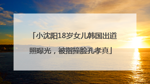小沈阳18岁女儿韩国出道照曝光，被指撞脸孔孝真