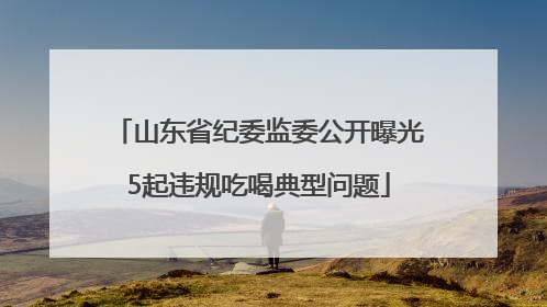 山东省纪委监委公开曝光5起违规吃喝典型问题