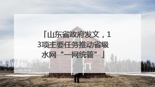 山东省政府发文，13项主要任务推动省级水网“一网统管”
