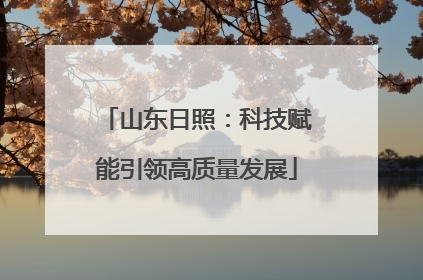 山东日照：科技赋能引领高质量发展