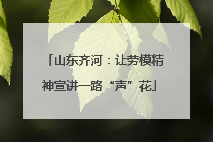 山东齐河：让劳模精神宣讲一路“声”花