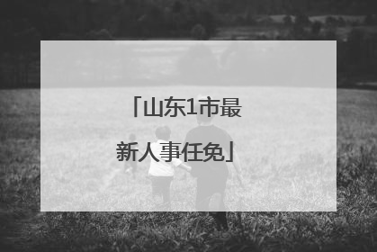山东1市最新人事任免