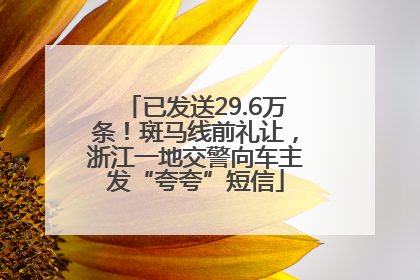 已发送29.6万条！斑马线前礼让，浙江一地交警向车主发“夸夸”短信