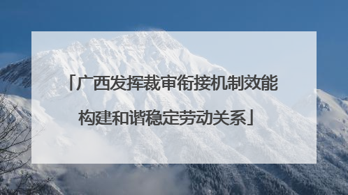 广西发挥裁审衔接机制效能 构建和谐稳定劳动关系