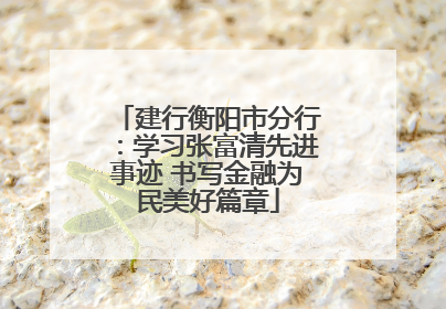 建行衡阳市分行：学习张富清先进事迹 书写金融为民美好篇章