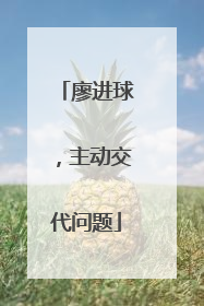 廖进球，主动交代问题