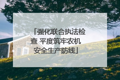 强化联合执法检查 平度筑牢农机安全生产防线