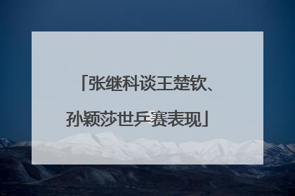 张继科谈王楚钦、孙颖莎世乒赛表现