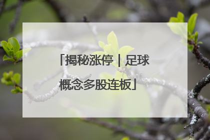 揭秘涨停｜足球概念多股连板