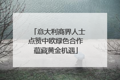 意大利商界人士点赞中欧绿色合作蕴藏黄金机遇