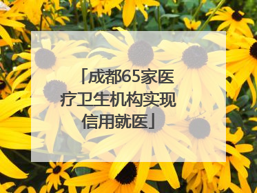 成都65家医疗卫生机构实现信用就医