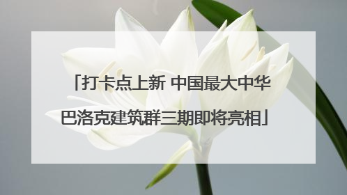 打卡点上新 中国最大中华巴洛克建筑群三期即将亮相