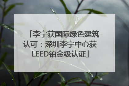 李宁获国际绿色建筑认可：深圳李宁中心获LEED铂金级认证