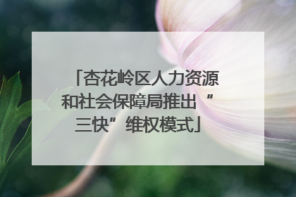 杏花岭区人力资源和社会保障局推出“三快”维权模式
