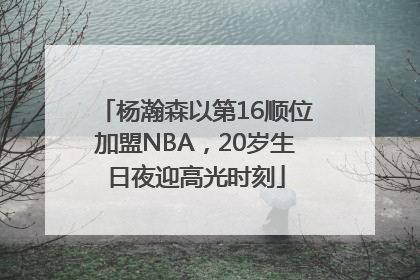 杨瀚森以第16顺位加盟NBA，20岁生日夜迎高光时刻