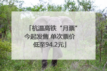 杭温高铁“月票”今起发售 单次票价低至94.2元